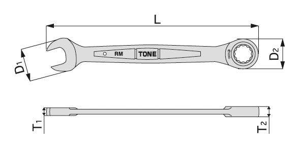 Ratchet offset wrench RM