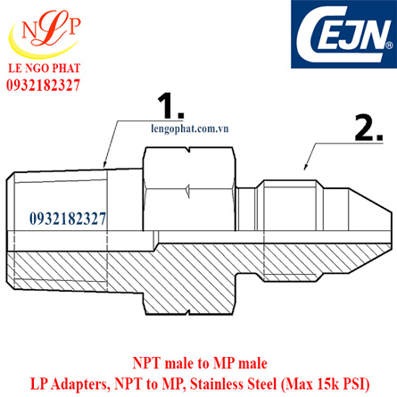 LP Adapters NPT male to MP male Stainless Steel