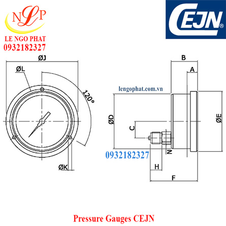 Pressure Gauges 150mm CEJN