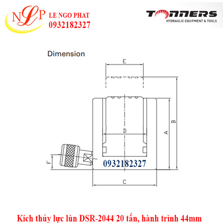 Kích thủy lực lùn DSR-2044 20 tấn, hành trình 44mm