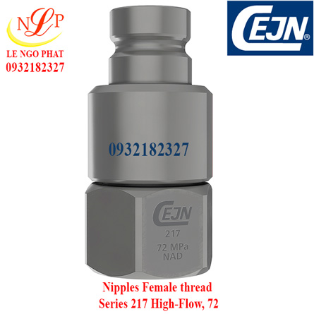 Nipples Female thread Series 217 High-Flow, 72 MPa NPT 3/8"