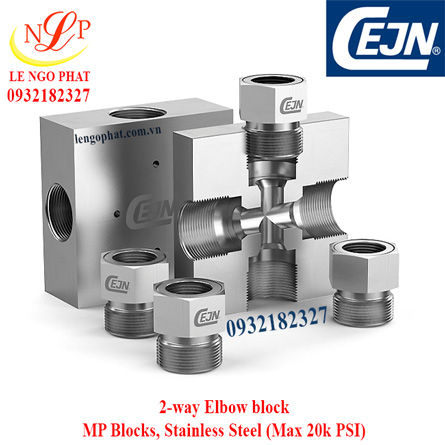 2-way Elbow block - MP Blocks, Stainless Steel