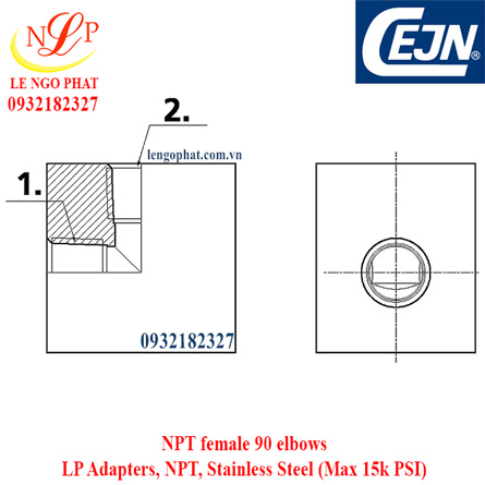 NPT female 90 elbows 15K