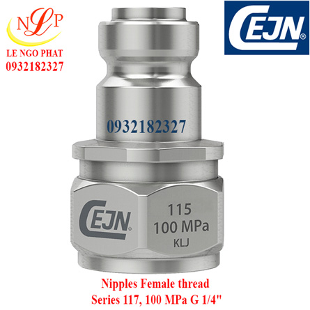 Nipples Female thread Series 115 Flat-Face, 80 MPa G 1/4"