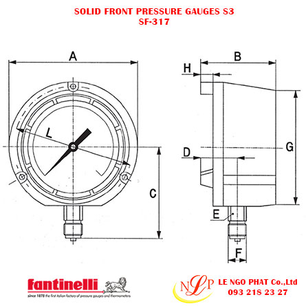 đồng hồ đo áp suất (SOLID FRONT S3)