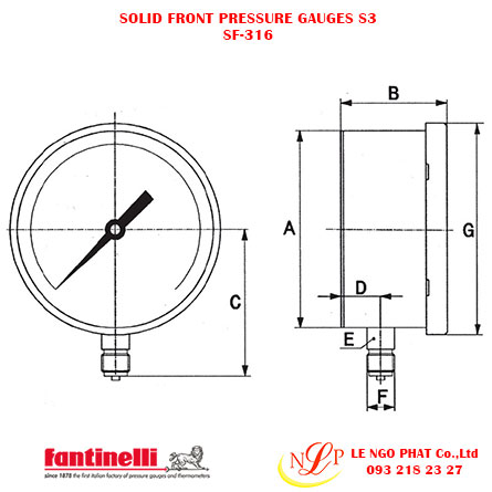 đồng hồ đo áp suất (SOLID FRONT S3)