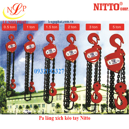 Pa lăng xích kéo tay Nitto 05VP5 (0.5 tấn 3 met)
