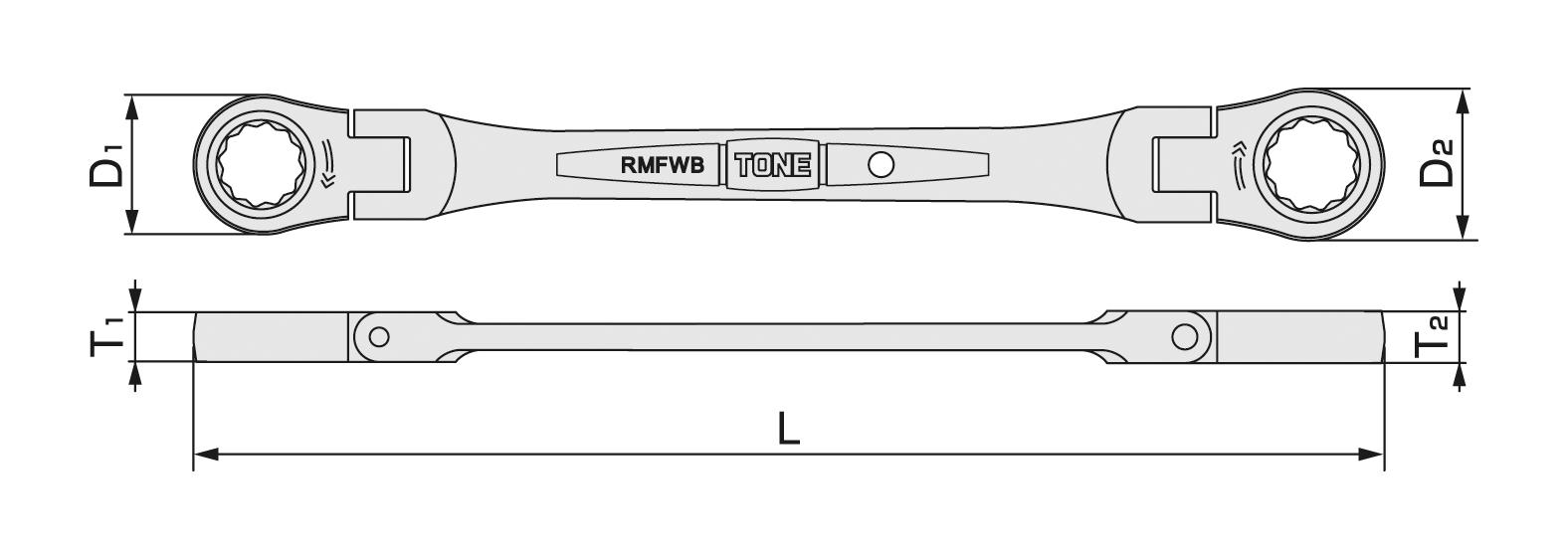 Cờ Lê 2 Đầu Tròng TONE RMFWB