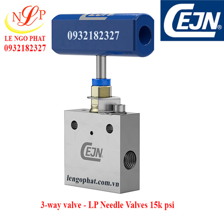 3-way valve, 2 pressure connections Female 3/8" NPT to female 3/8" NPT 15k psi