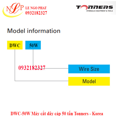 DWC-50W Máy cắt dây cáp 50 tấn Tonners - Korea