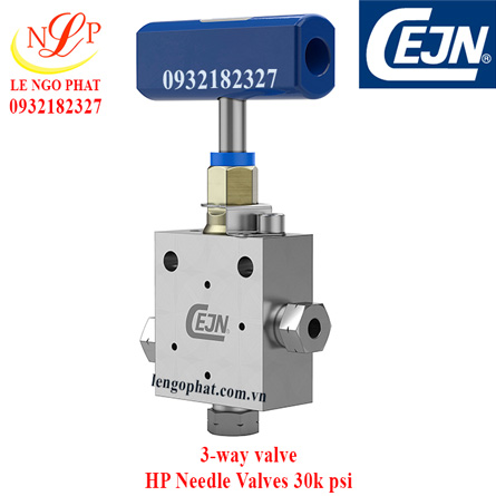 3-way valve 2 pressure connections 30k psi - 150 Nm