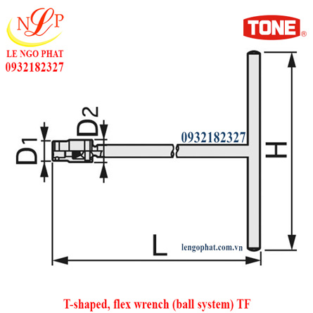 T-shaped, flex wrench (ball system) TF