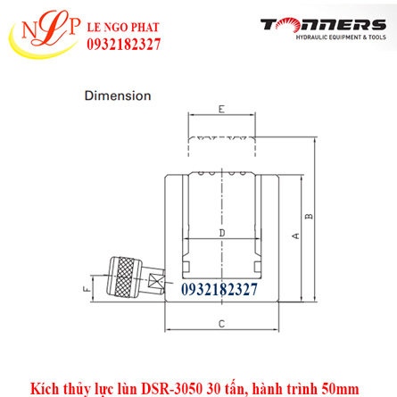 Kích thủy lực lùn DSR-3050 30 tấn, hành trình 50mm