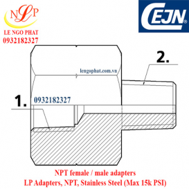 NPT female / male adapters 10K