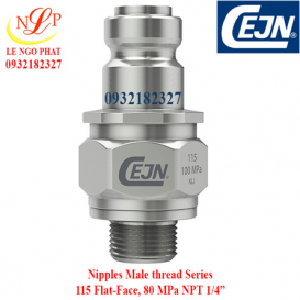 Nipples Male thread Series 115 Flat-Face, 80 MPa NPT 1/4"