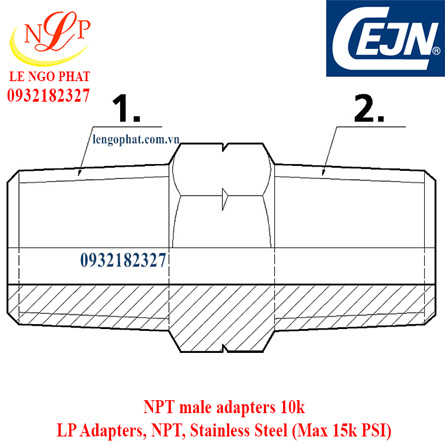 LP Adapters, NPT male adapters 10k, Stainless Steel