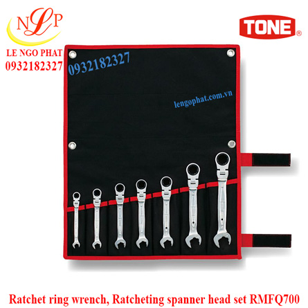 Ratchet ring wrench, Ratcheting spanner head set RMFQ700