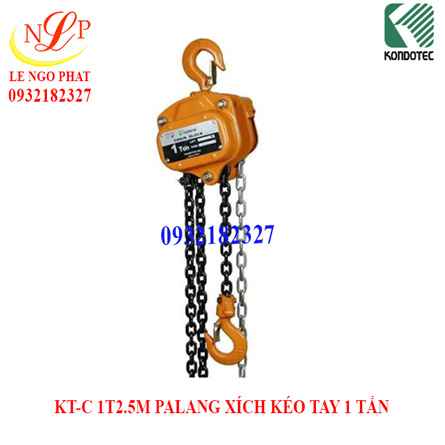 PALANG XÍCH KÉO TAY 1 TẤN (1 tấn, 2.5 mét)
