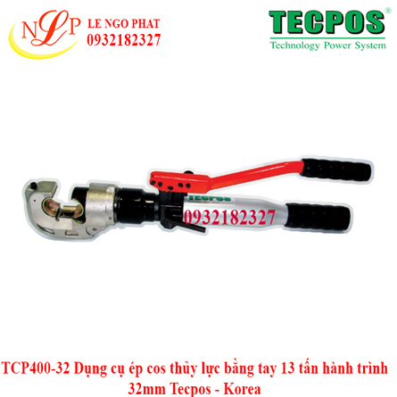 TCP400-32 Dụng cụ ép cos thủy lực bằng tay 13 tấn hành trình 32mm Tecpos - Korea