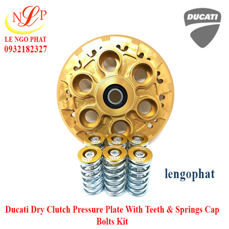 Ducati Dry Clutch Pressure Plate With Teeth & Springs Cap Bolts Kit