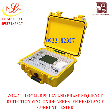 ZOA-200 LOCAL DISPLAY AND PHASE SEQUENCE DETECTION ZINC OXIDE ARRESTER RESISTANCE CURRENT TESTER