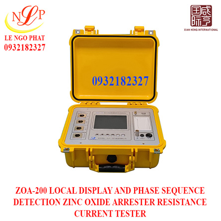ZOA-200 LOCAL DISPLAY AND PHASE SEQUENCE DETECTION ZINC OXIDE ARRESTER RESISTANCE CURRENT TESTER