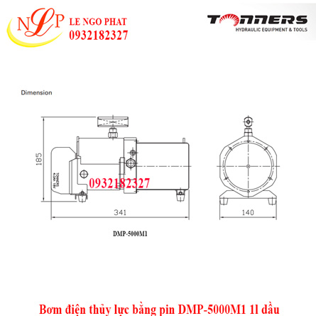 Bơm điện thủy lực bằng pin DMP-5000M1 1l dầu