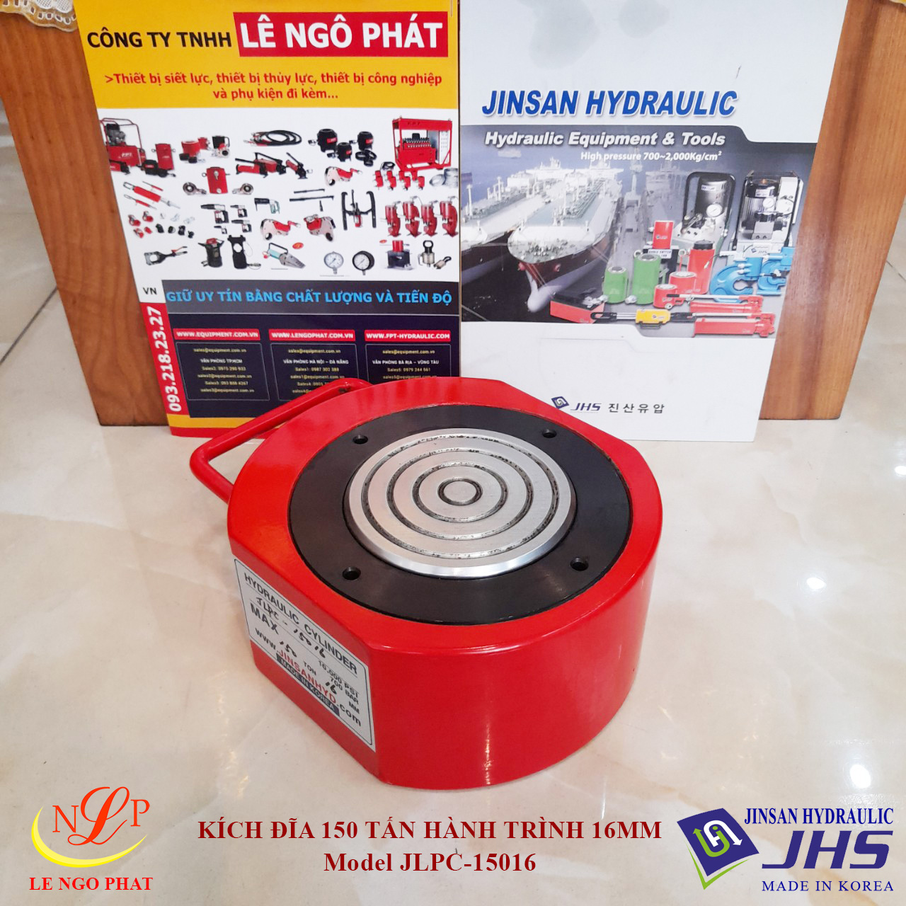 JLPC-15016, Kích thủy lực đĩa mỏng JHS 150 tấn hành trình 16 mm