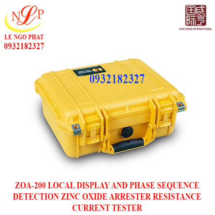 ZOA-200 LOCAL DISPLAY AND PHASE SEQUENCE DETECTION ZINC OXIDE ARRESTER RESISTANCE CURRENT TESTER