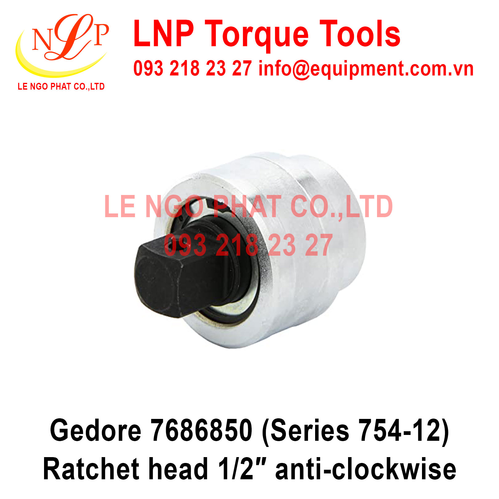 Gedore 7686850 (Series 754-12) Ratchet head 1/2″ anti-clockwise