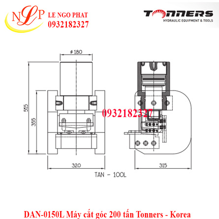 DAN-0150L Máy cắt góc 200 tấn Tonners - Korea
