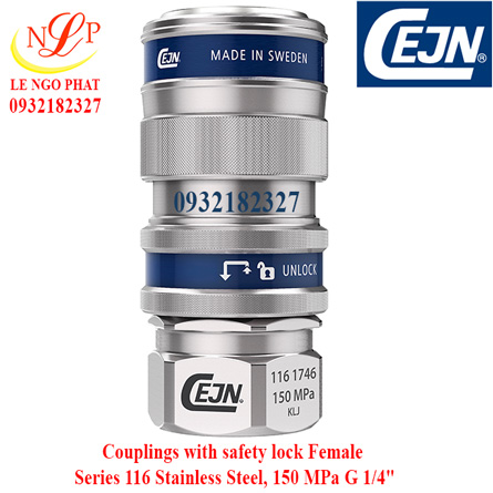 Couplings safety lock Female Series 116 Stainless Steel, 150 MPa G 1/4"