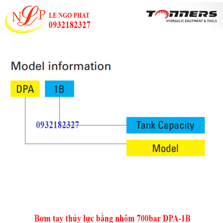 Bơm tay thủy lực bằng nhôm 700bar DPA-1B