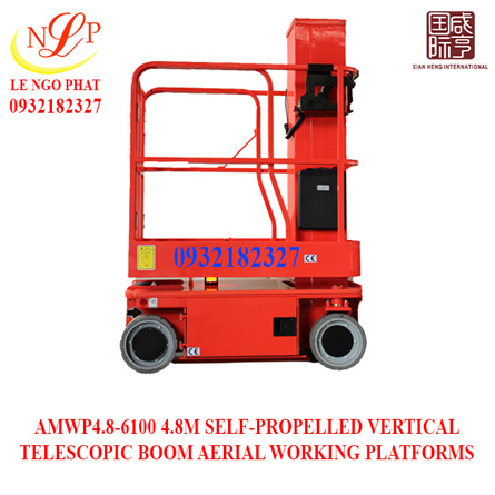 AMWP4.8-6100 4.8M SELF-PROPELLED VERTICAL TELESCOPIC BOOM AERIAL WORKING PLATFORMS