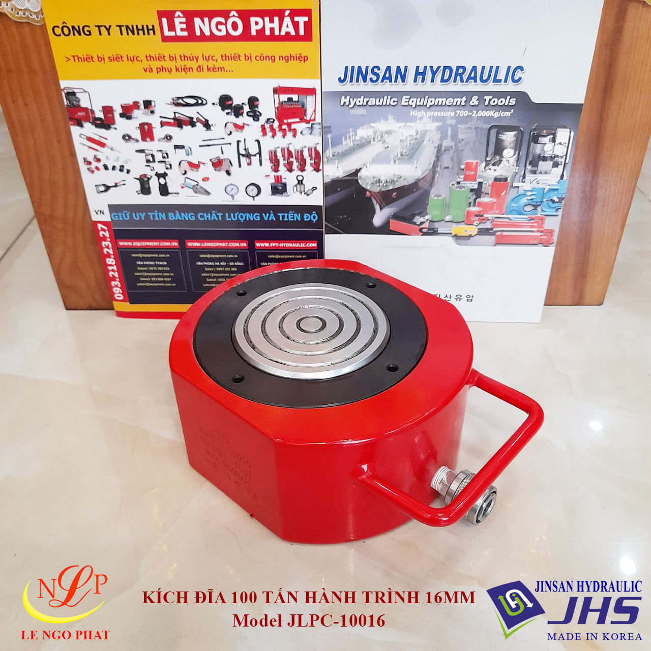 JLPC-10016, Kích thủy lực đĩa mỏng JHS 100 tấn hành trình 16 mm