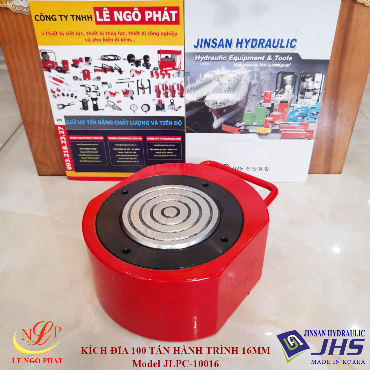 JLPC-10016, Kích thủy lực đĩa mỏng JHS 100 tấn hành trình 16 mm