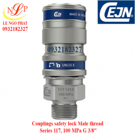 Couplings safety lock Male thread  Series 117, 100 MPa G 3/8"
