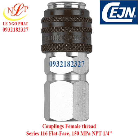 Couplings Female thread Series 116 Flat-Face, 150 MPa NPT 1/4"