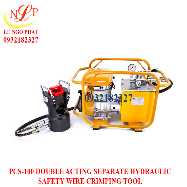 PCS-100 DOUBLE ACTING SEPARATE HYDRAULIC SAFETY WIRE CRIMPING TOOL