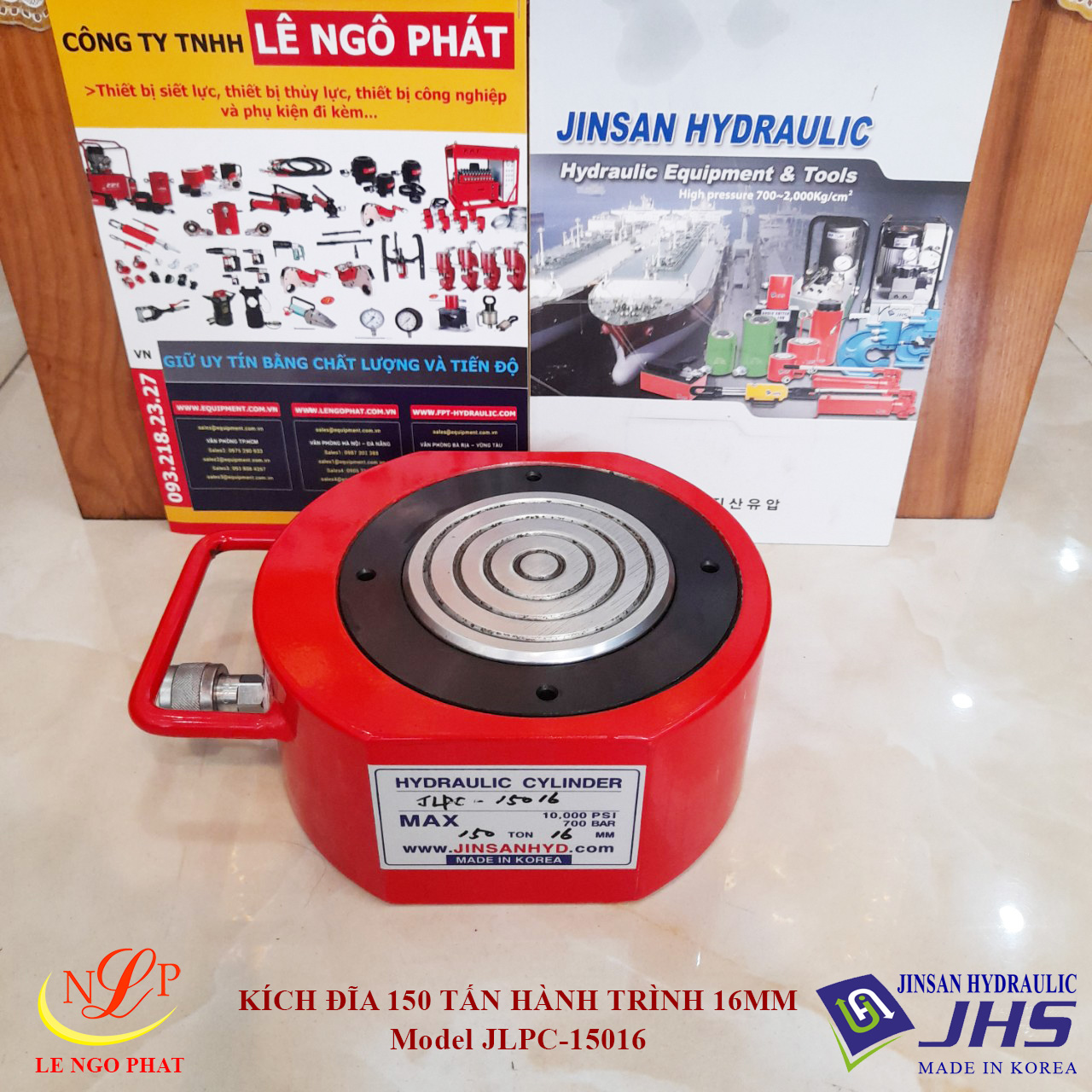 JLPC-15016, Kích thủy lực đĩa mỏng JHS 150 tấn hành trình 16 mm