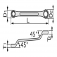 Long offset wrench (45 deg) M45